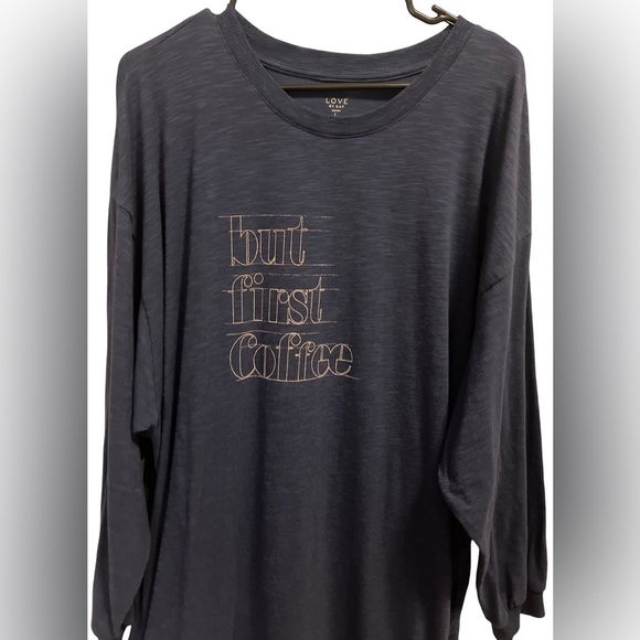Gap “But First Coffee” Shirt Dress with pockets Size L - Picture 2 of 6